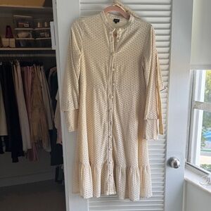 Elegant Cream Button-Down Dress